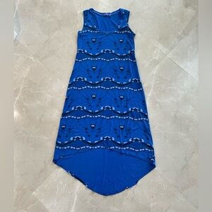 Fresh Produce Dress Size Small Blue Tie Dye Hi Lo Sleeveless Tank Summer Knit